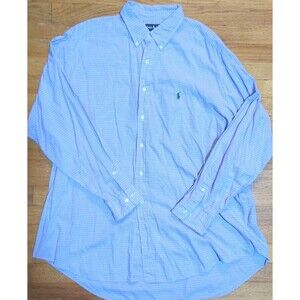 Ralph Lauren Men's Yarmouth Purple Button Shirt  Long Sleeves 17 1/2” 34-35